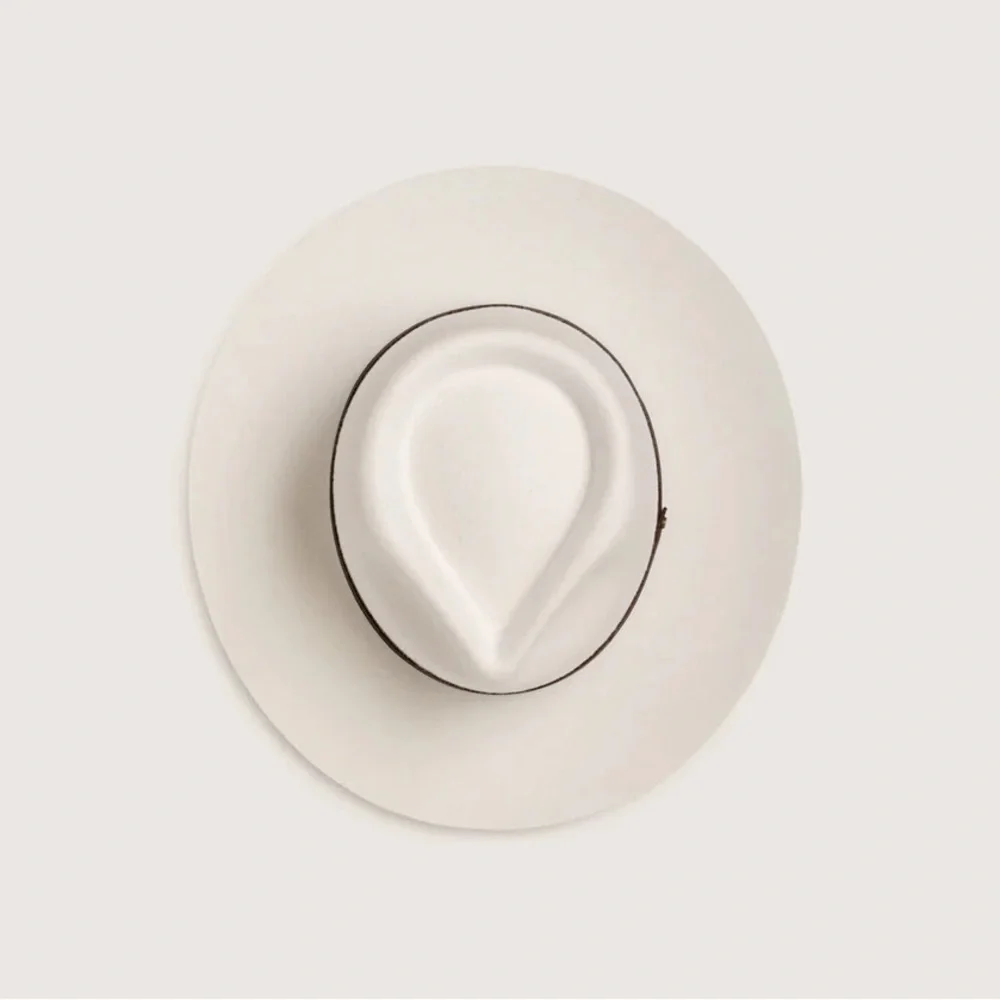 Will & Bear Cooper Bone White Upturned Fedora NEW